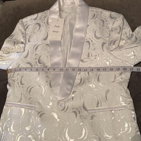 Men’s Tuxedo Rose Floral Jacquard 2 Piece Slim Fit Size 38 Jacket 34 Pants NWT - Picture 7 of 13